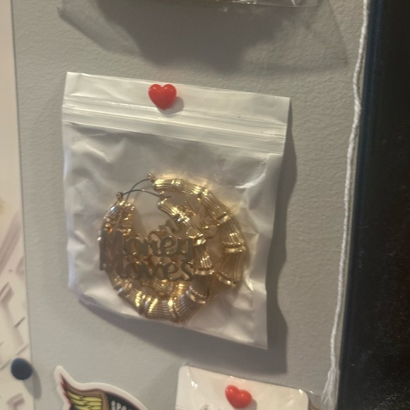 “ Money Moves “ gold door knocker hoops - Picture 4 of 6